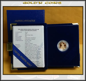 1994 Tenth Ounce Proof Gold American Eagle Original Government Packaging