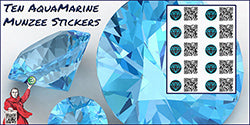 Aquamarine Munzee Stickers - 10 Pack