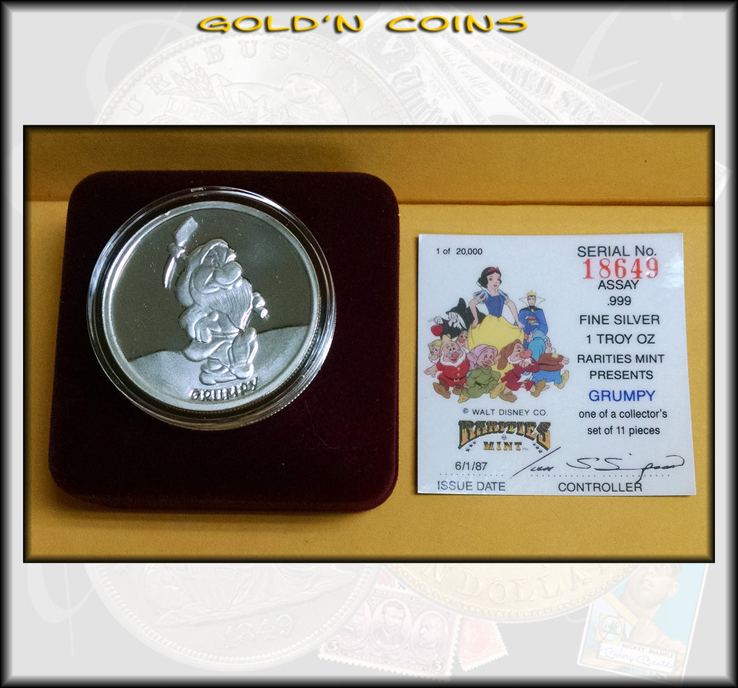 One Ounce Silver Disney Collector Coin - Grumpy
