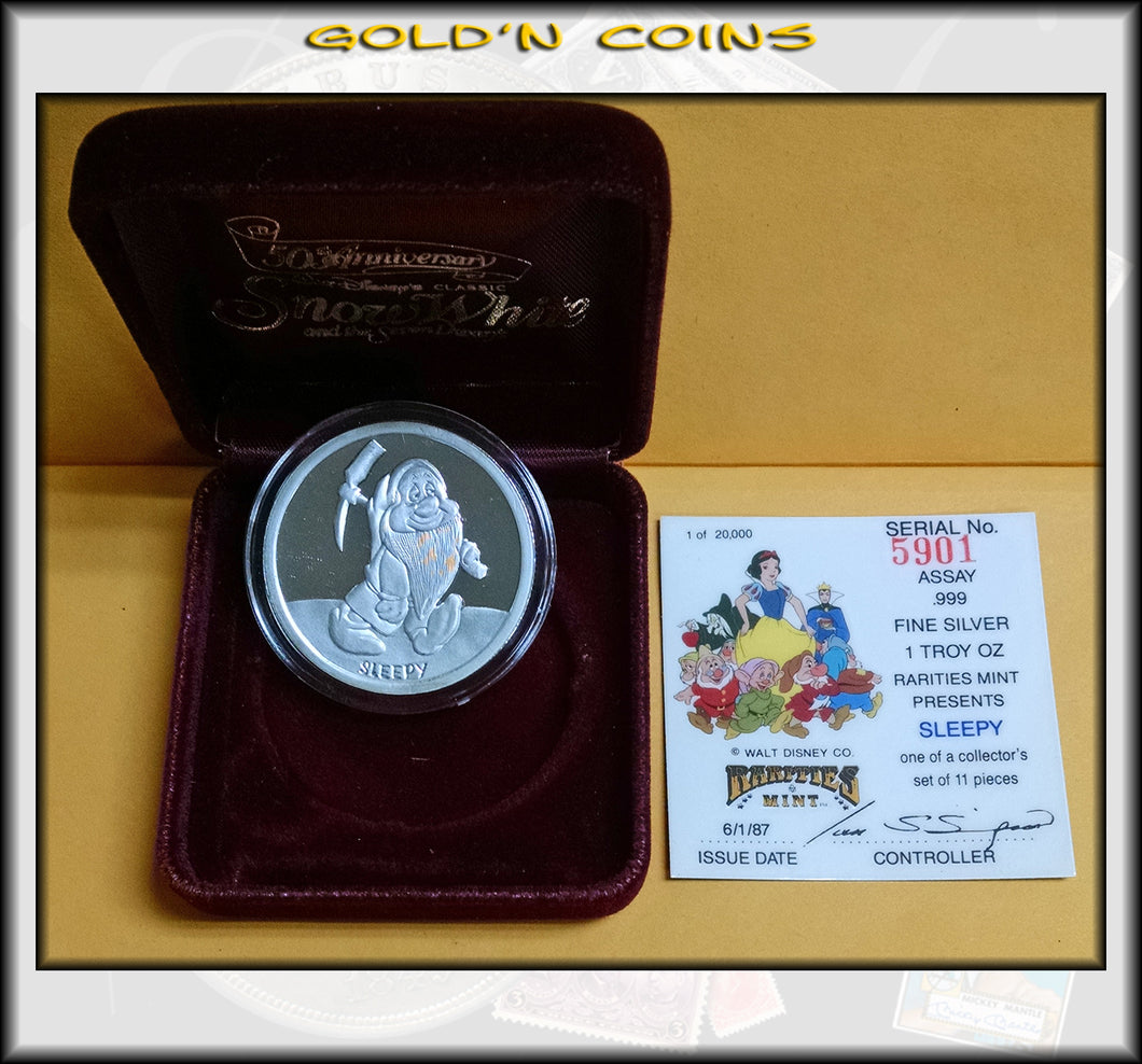 One Ounce Silver Disney Collector Coin - Sleepy
