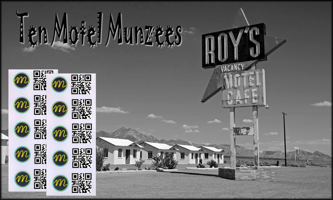 Motel Munzee Stickers - 10 Pack