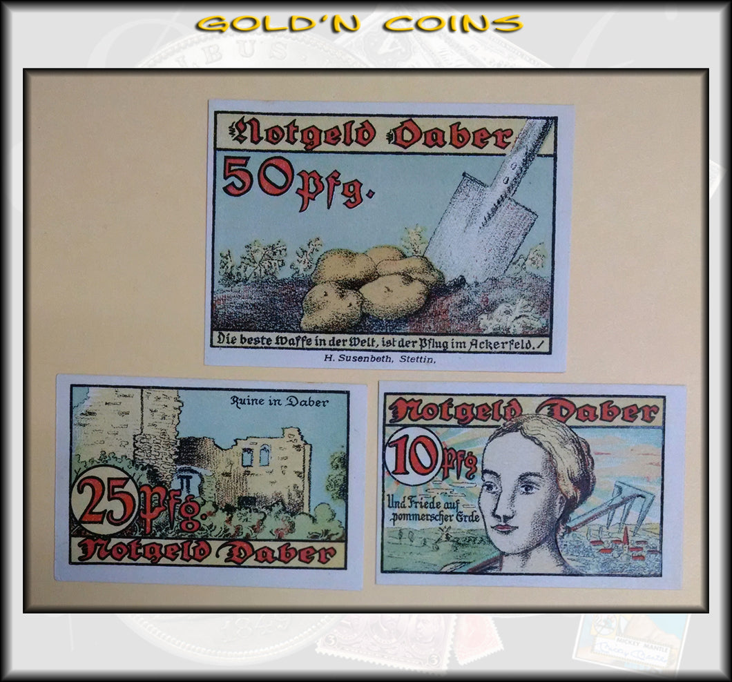 Daber 3-pc Set German Notgeld