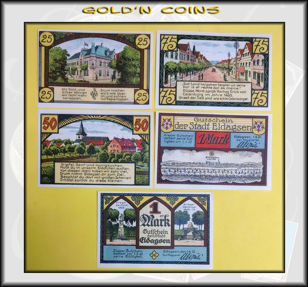 Eldagsen 5-pc Set German Notgeld