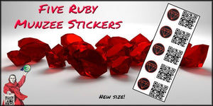 Ruby Munzee Stickers - 5 Pack